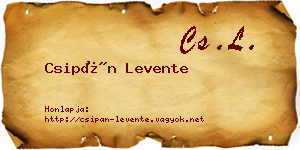 Csipán Levente névjegykártya